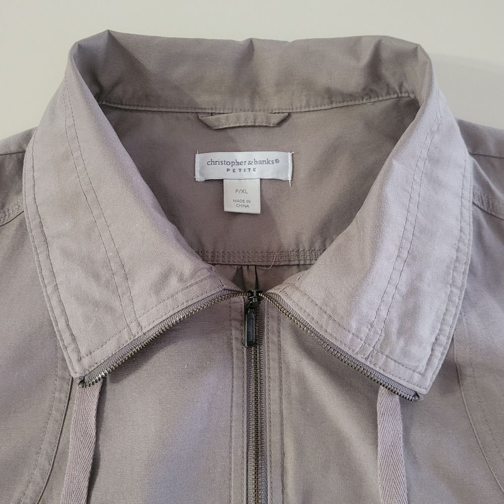 Christopher & Banks Women's Taupe Tan Lightweight Unlined Jacket - Picture 8 of 16